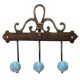 Turquoise White Dot Ceramic Iron Hooks